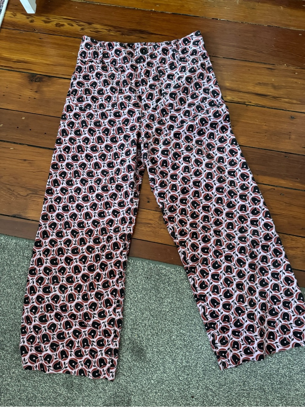 Maeve Colette pink tulip corduroy pant